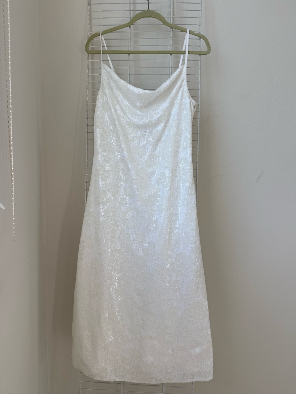 Michael Kors White Strapless Slip Dress with Subtle Lace Texture